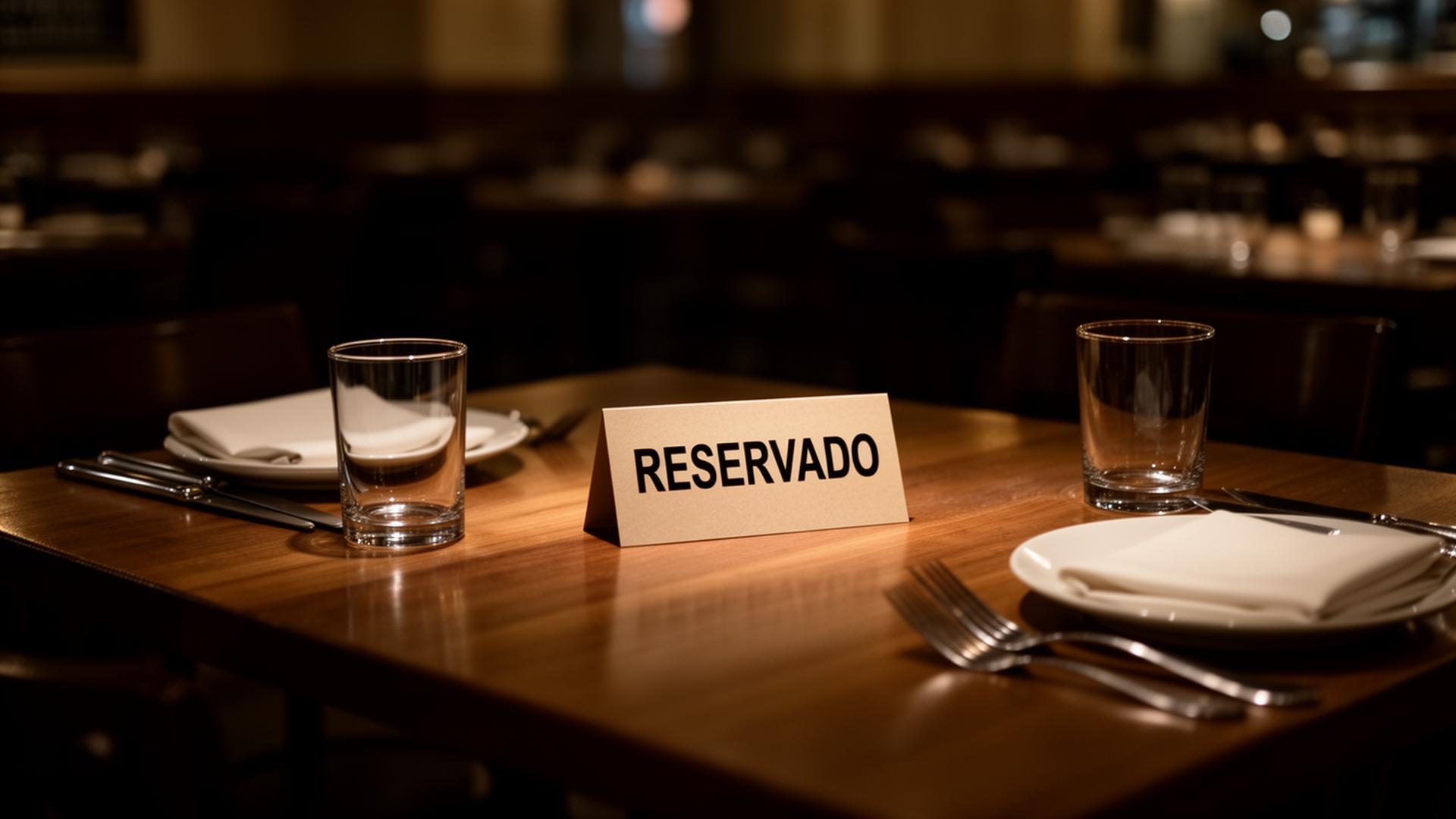 Mesa de restaurante reservada y vacía: dolor del no-show